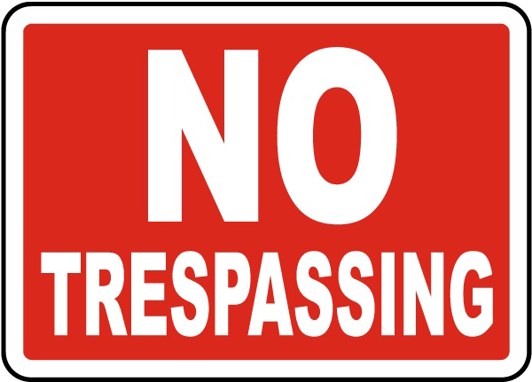 No Trespassing Sign Png File (red, chocolate, indigo, black, white)