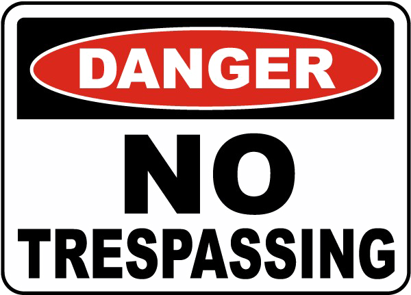 No Trespassing Sign Png Image (red, gray, indigo, black, white)