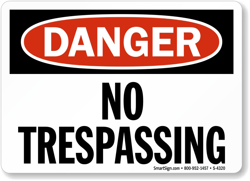 No Trespassing Sign Png Photo (white, silver, lavender, black)