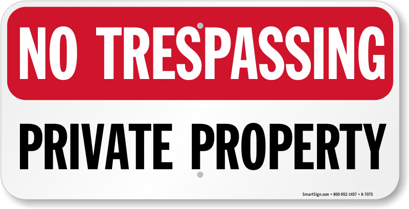 No Trespassing Sign Png Transparent (red, white, black)