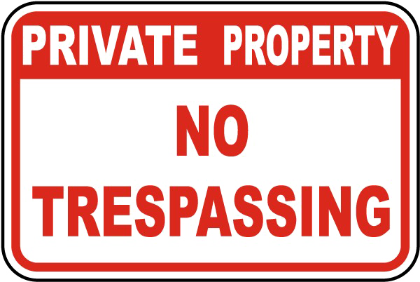 No Trespassing Sign Transparent Png (red, gray, indigo, lavender, white)