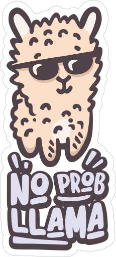 No Problem Llama Sticker Icon Free Nobackground Png Icon Download (beige, indigo, black, white)