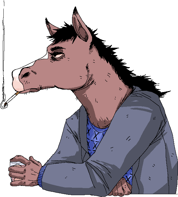 Bojack Horseman Png Hd (black, gray)