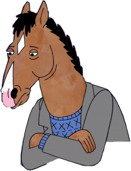 Bojack Horseman Png Isolated File (black, gray)