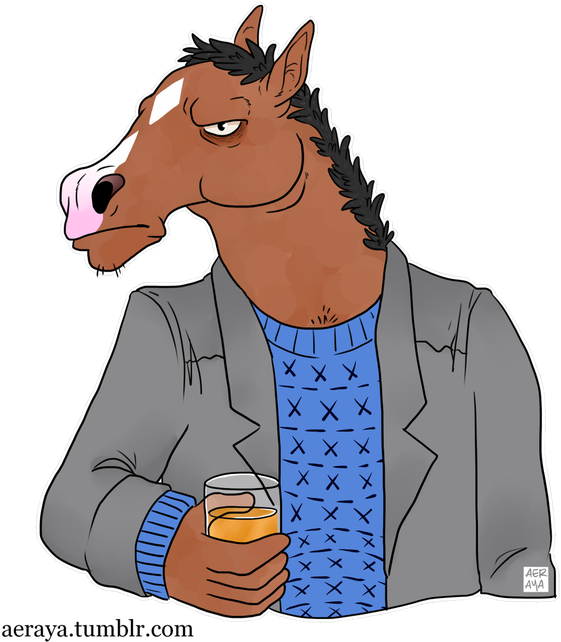 Bojack Horseman Png Isolated Pic (black, gray)