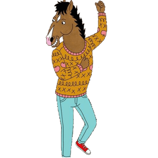 Bojack Horseman Png Photo (black, silver, gray)