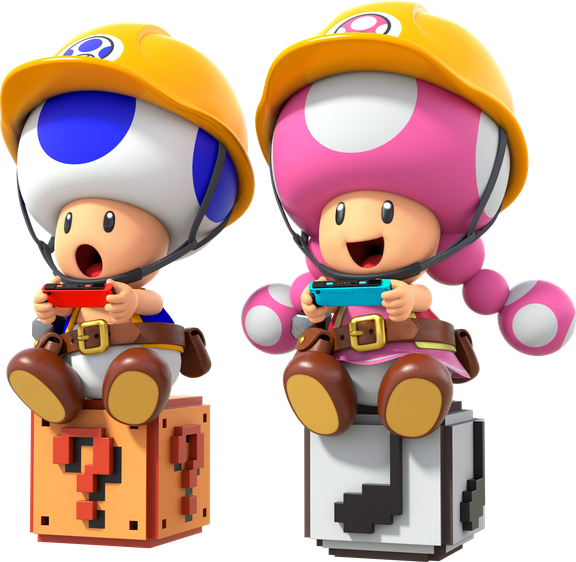 Toadette Png Pic (black, salmon, lavender, white)