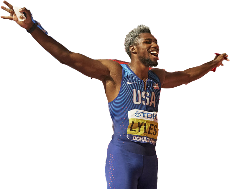 Noah Lyles Background Png (white, maroon, black, gray)