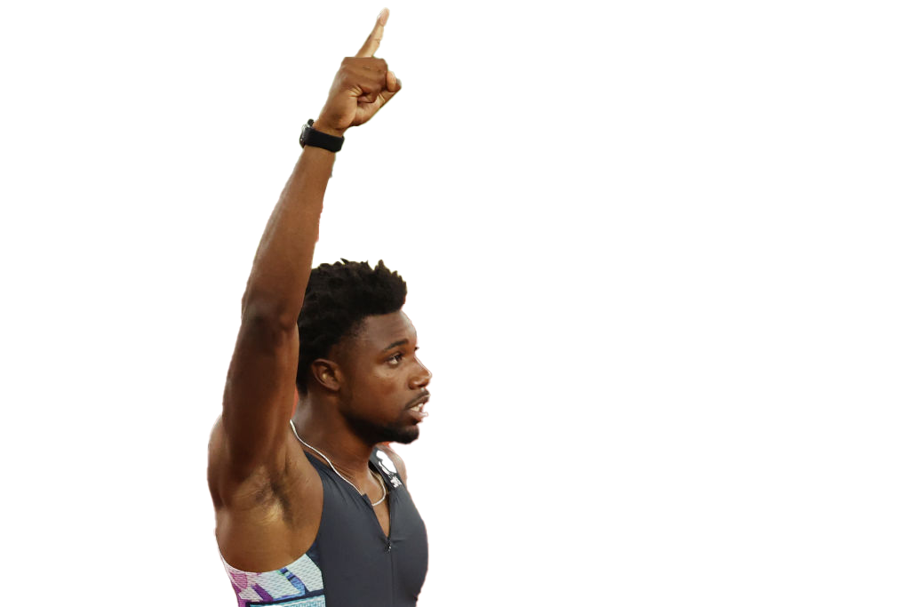 Noah Lyles Olympic Player Png Background Image (white, indigo, black, maroon)