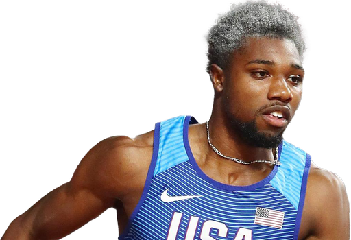 Noah Lyles Olympic Player Png Transparent Image (white, gray, black, maroon)