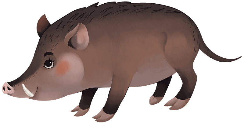 Boar Png Isolated Clipart (gray)