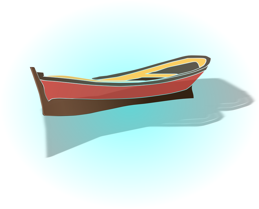 Boat Transparent Background (greenish blue, black, silver)