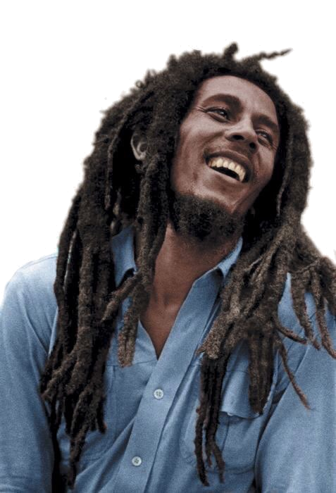 Bob Marley Art Png File (black, gray)