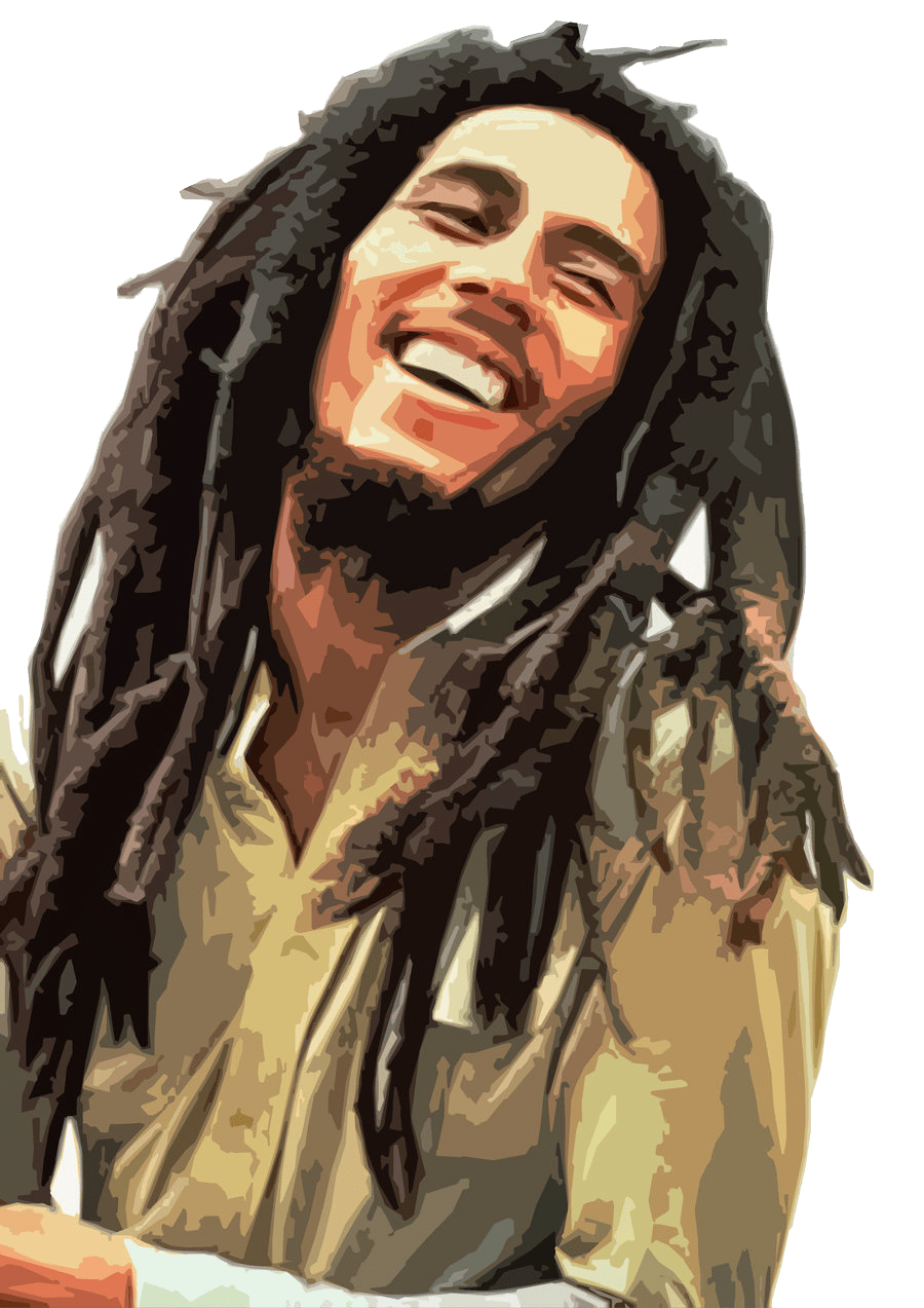 Bob Marley Art Png Pic (black, gray, pink)