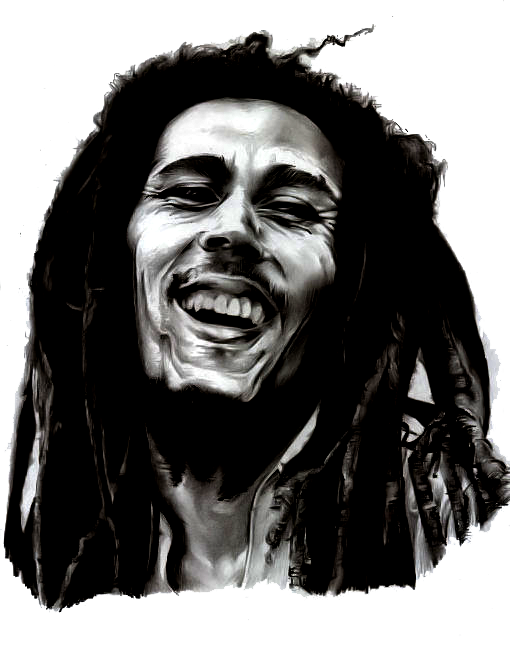 Bob Marley Png Clipart (white, black)