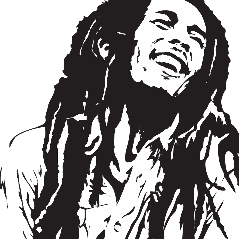 Bob Marley Png Cutout (black, white)