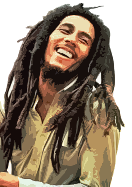 Bob Marley Png Image (pink, black, gray)