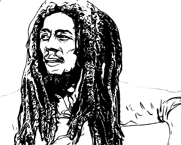 Bob Marley Png Pic (white, black)