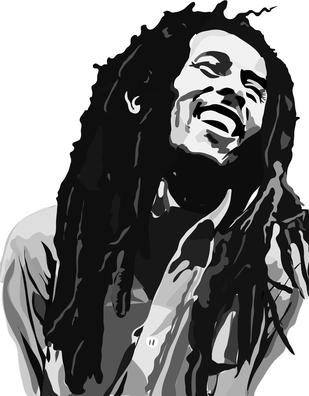 Bob Marley Png Picture (black, white)