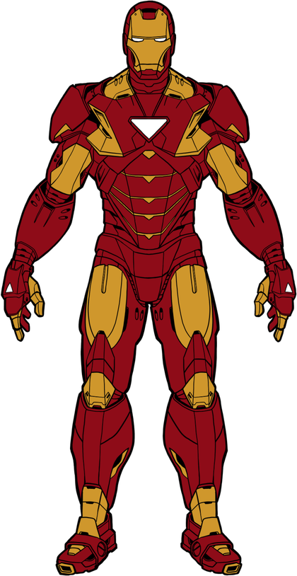 Robot Chibi Iron Man Png File (black, maroon)