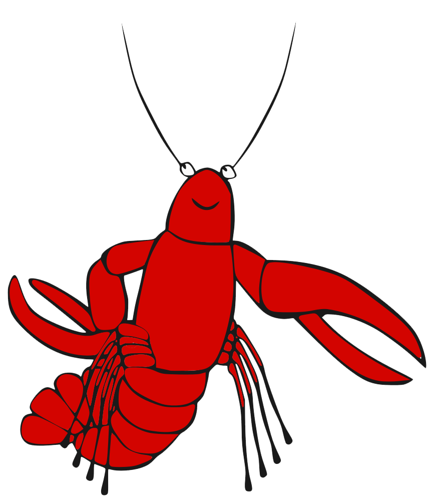 Lobster Transparent Background (red, white)