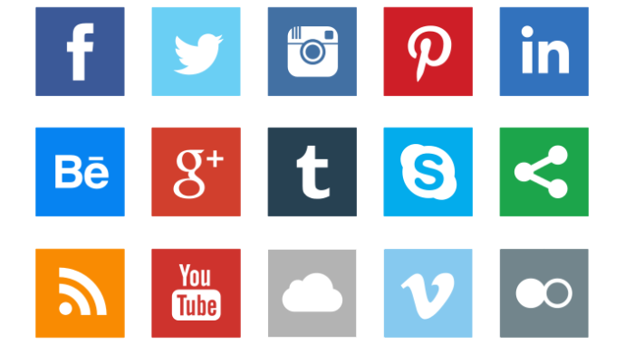 Social Icons Png Photos (red, white, teal, silver, gray)