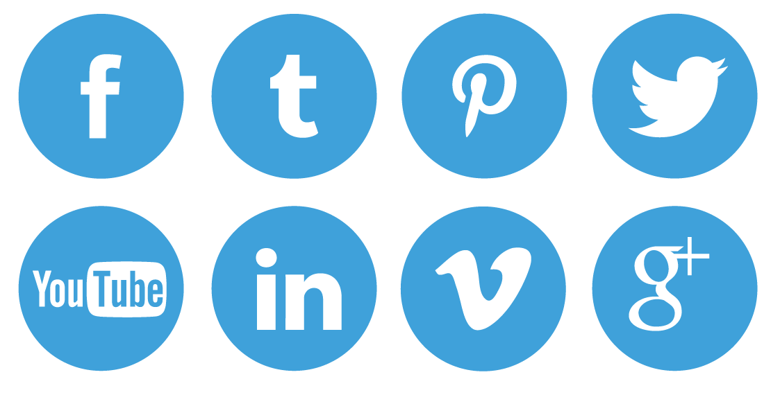 Social Media Circle Set Png Free Download (black, greenish blue, white, teal)