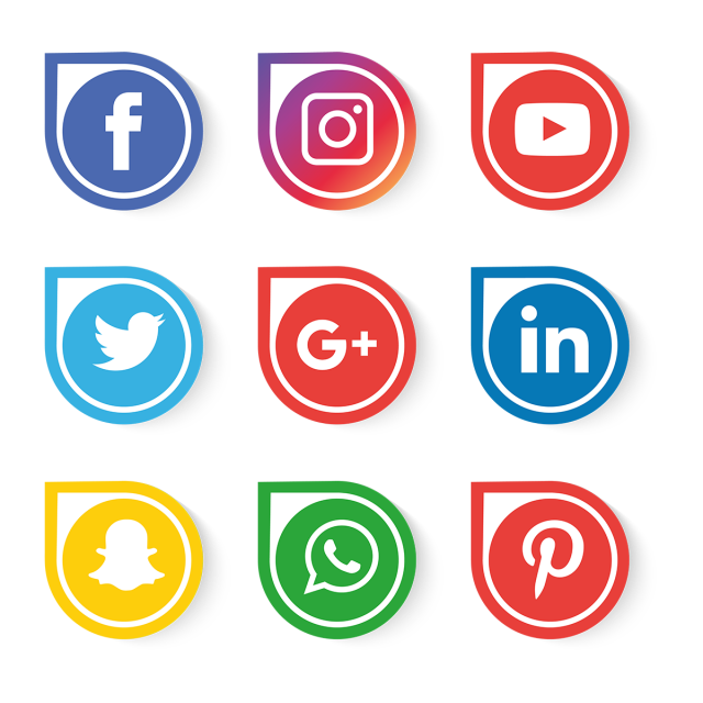 Social Media Circle Set Png Hd Isolated (gold, white, chocolate, greenish blue, gray)