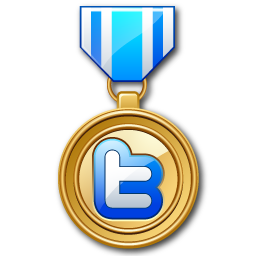 Social Twitter Medal Free Png Icon Download (silver, greenish blue, blue, white, black)