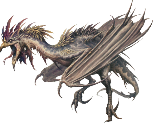 Cockatrice Dragon Png Hd Isolated (black)