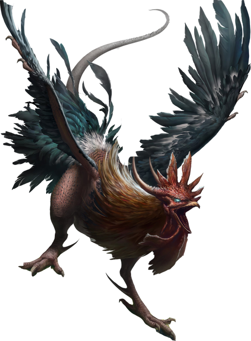 Cockatrice Dragon Png Isolated Hd (black)