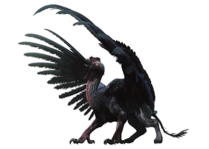 Cockatrice Dragon Png Transparent (black)