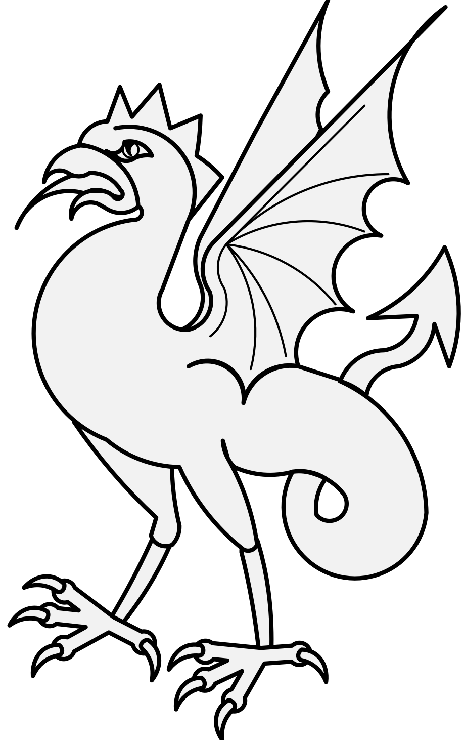 Cockatrice Dragon Transparent Png (lavender, black, white)