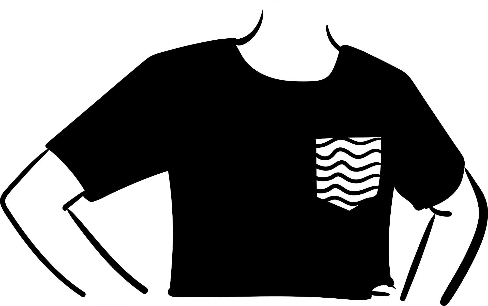 Pocket T Shirt Png Isolated Pic (black, gray, white)