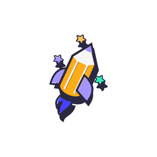 Rocket Pencil Free Transparent Png Icon Download (indigo, plum, black, orange, white)