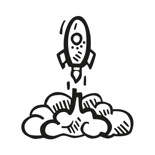 Rocketlaunch Free Png Icon Download (black, white)