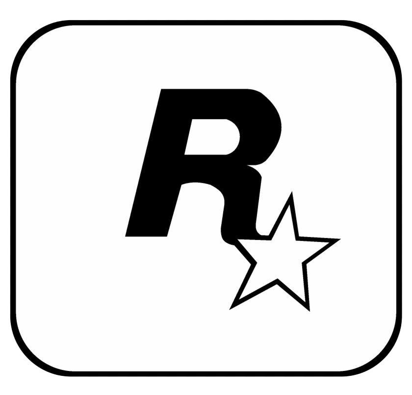 Rockstar Logo Png Image (lavender, gray, black, indigo, white)
