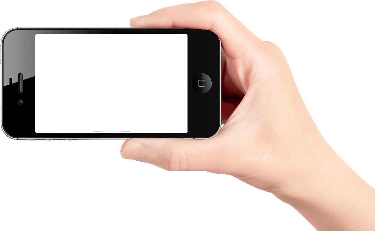 Mockup Hand Holding Smartphone Png Transparent Image (black)