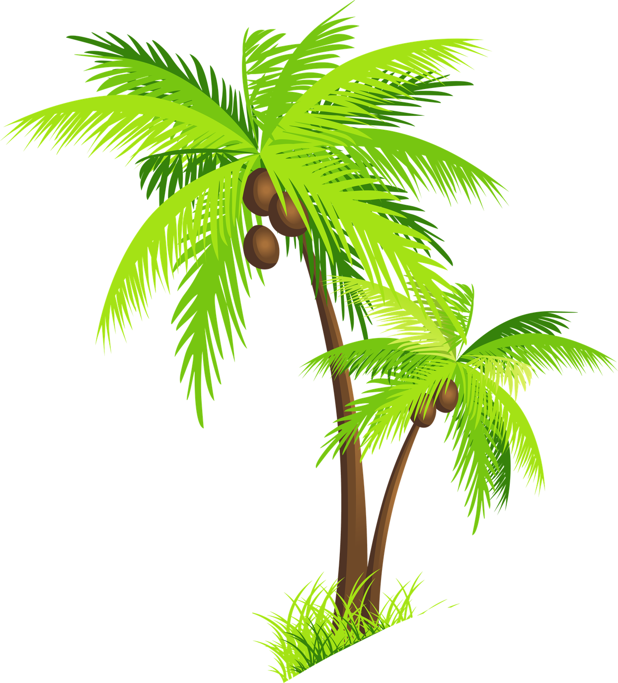 Coconut Tree Png Clipart (olive, black, gold)