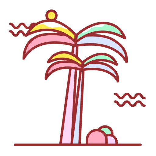 Coconut Tree Free Transparent Png Icon Download (pink, maroon, lavender, black, chocolate)