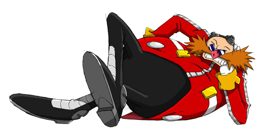 Doctor Eggman Transparent Background (black, gray, white, red)