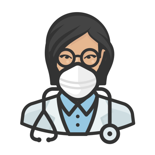 Doctor Asian Female Coronavirus People Avatar Mask Icon Free Nobackground Png Icon Download (silver, white, indigo, black, lavender)