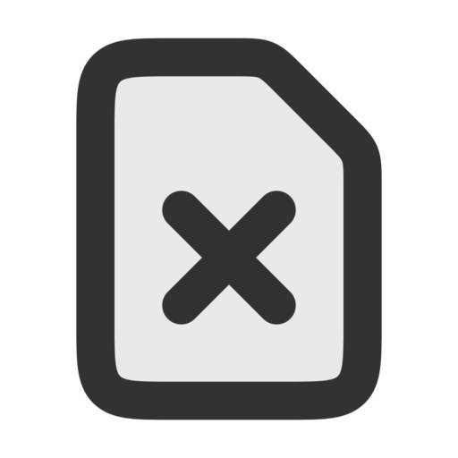 Document X Free Png Icon (black)