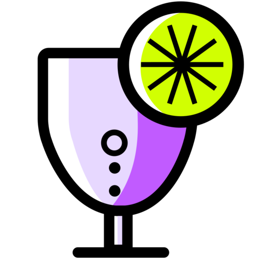 Soda Water Free Png Icon (lavender, violet, black, white, yellow)