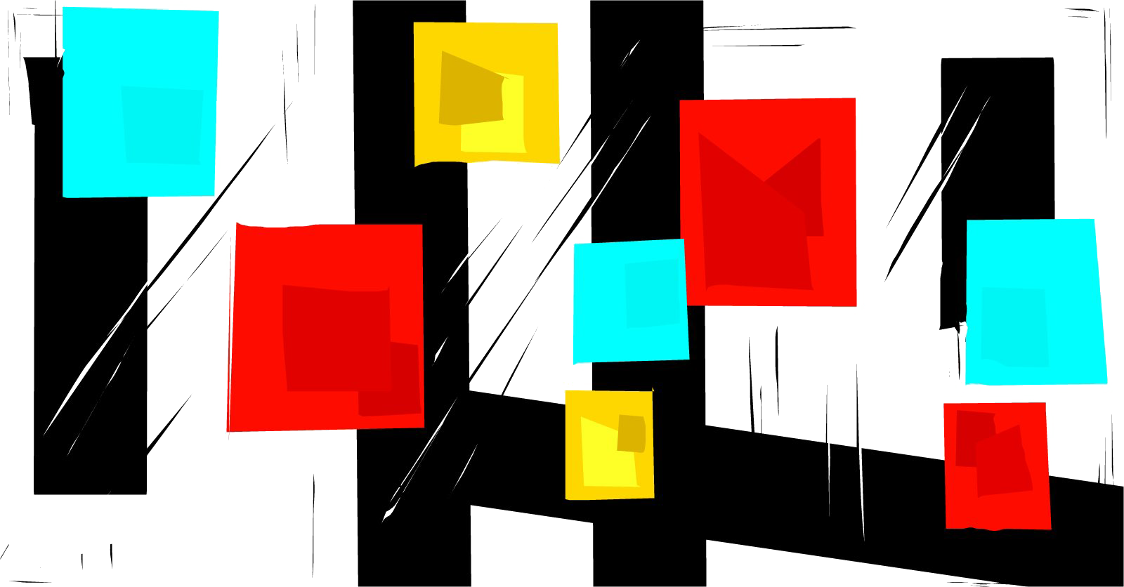 Modern Art Transparent Png (red, white, greenish blue, black)