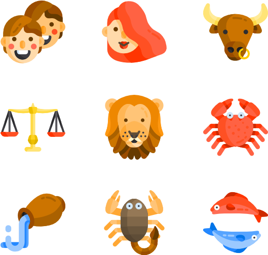 Zodiac Png Isolated File (black, salmon, chocolate)