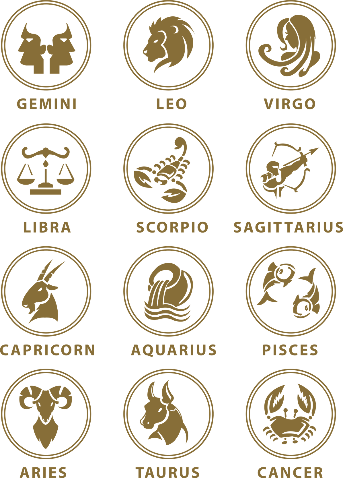 Zodiac Png Isolated Photo (black, olive)