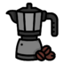 Coffe Maker Coffee Machine Moka Drink Icon Free Png Icon Download (gray, black)