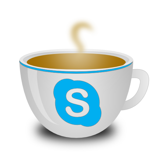 Coffee Skype Free Png Icon Download (silver, greenish blue, black, white)