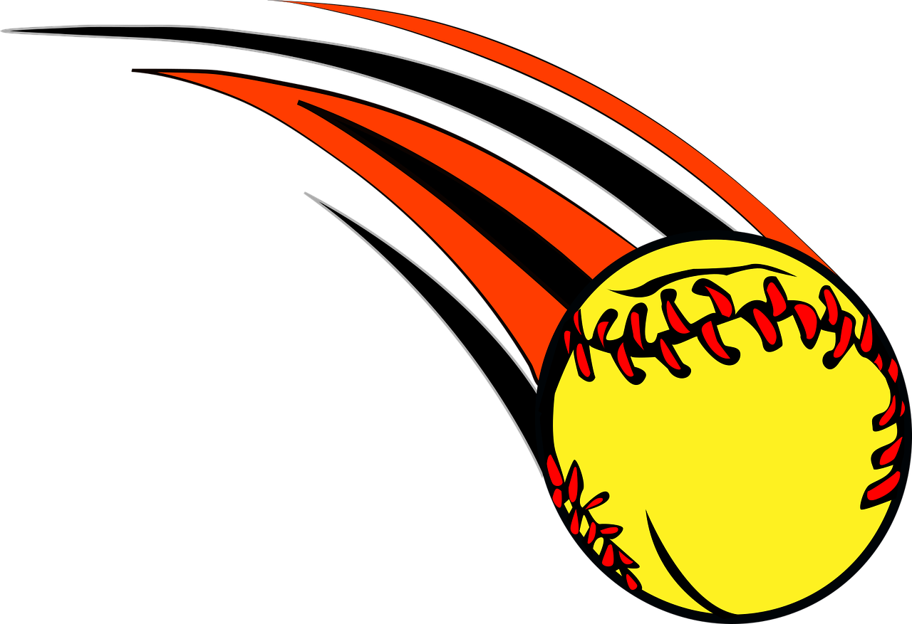 Softball Download Png Image (black, red, yellow)